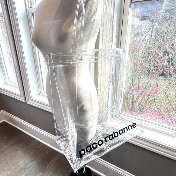 Vintage Large Paco Rabanne Clear Shopper Tote Bag - Picture 3 of 8